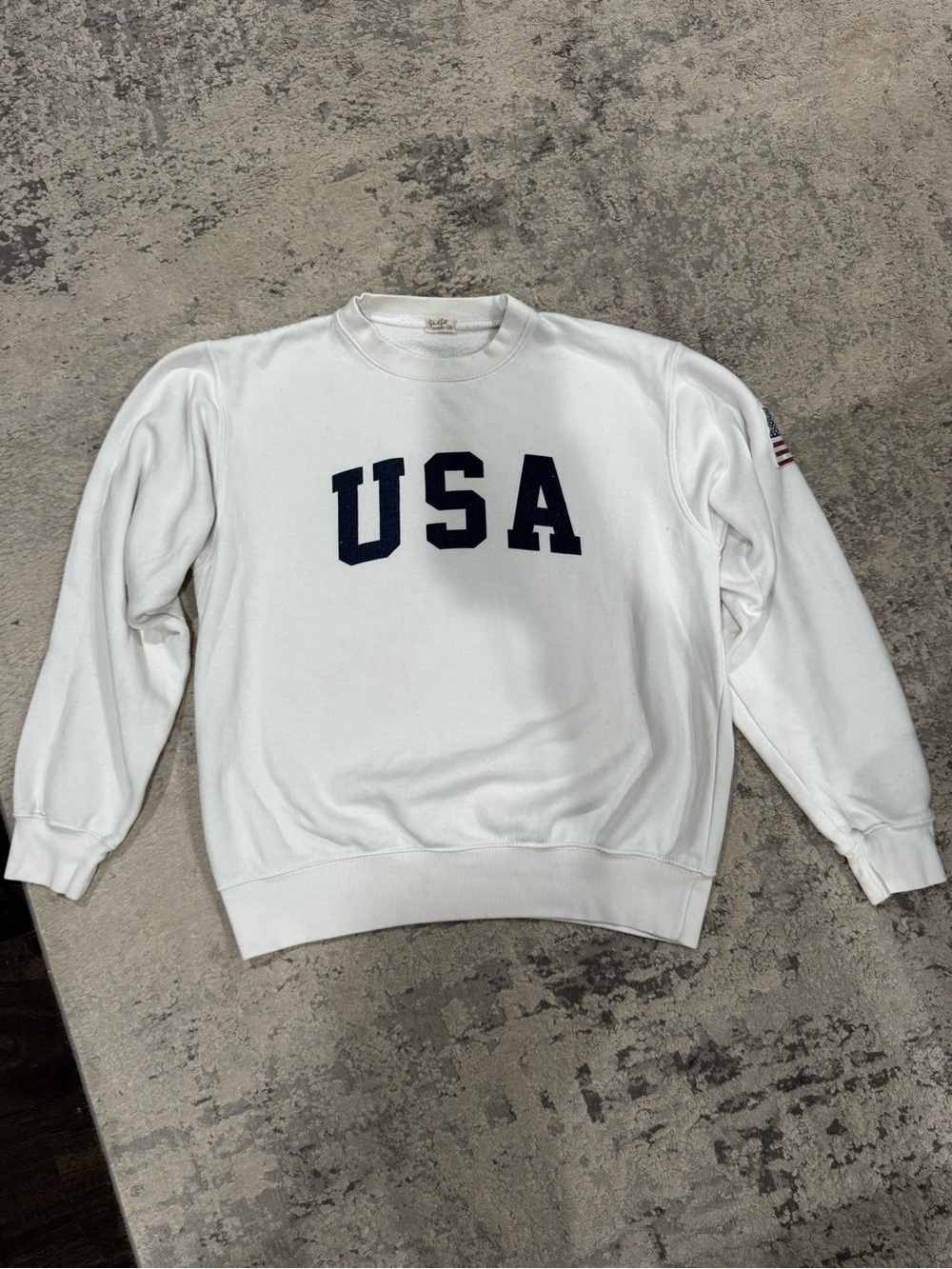 J Galt White Sweatshirt with Navy USA Graphic - Picture 4 of 8